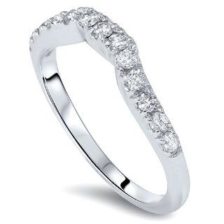 .40ct Modern Curved Notched Geniune Diamond Band Enhancer 14K White Gold Ring Jewelry