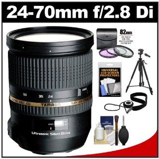 Tamron 24 70mm f/2.8 Di USD SP Zoom Lens with Tripod + 3 (UV/FLD/CPL) Filters + Accessory Kit for Sony Alpha DSLR SLT A37, A55, A57, A65, A77, A99 Digital SLR Cameras  Camera And Camcorder Lens Bundles  Camera & Photo