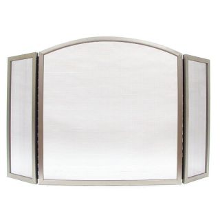 Minuteman Intl. 3 Panel Shallow Arch Fireplace Screen   Brushed Steel   Fireplace Screens