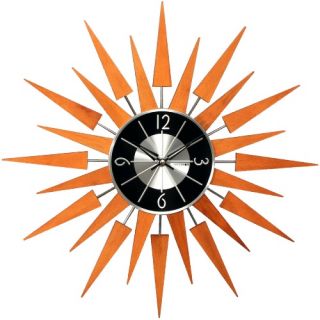 George Nelson Wooden 19.375 in. Sunburst Wall Clock   Wall Clocks