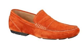 Rockport Padour Orange Suede Mens Dress Loafers Shoes