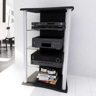 Sonax CR 2420 Cruise 25 in. Wide Midnight Black Component Stand   Media Storage