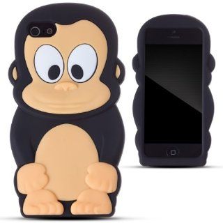 Zooky Black Silicone Monkey Case / Cover / Shell for Apple Iphone 5 Cell Phones & Accessories