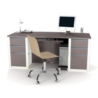 Bestar Connexion 93850 Executive Desk – Slate/Sandstone   Desks