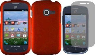For Samsung Galaxy Centura S738C Hard Cover Case Orange + LCD Screen Protector Cell Phones & Accessories