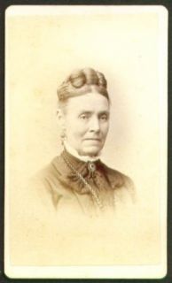 Older woman hair up jewels CDV Lewis Kingston NY Entertainment Collectibles