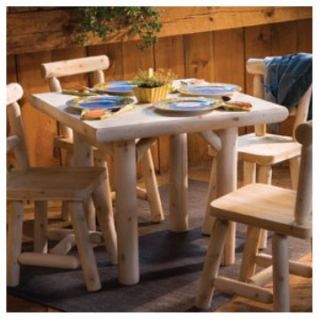 Rustic Natural Cedar Furniture Old Country 35 in. Solid Top Dining Table   Dining Tables