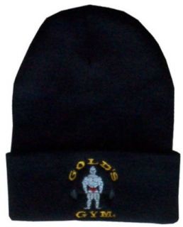 G9351 Golds Gym Embroidered Long Beanie (Black) at  Mens Clothing store Skull Caps