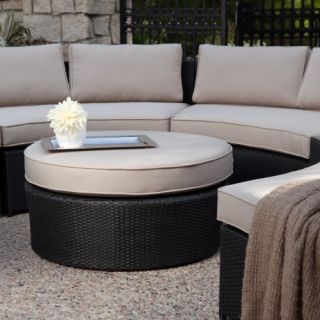 Meridian All Weather Wicker Ottoman Table   Outdoor Ottomans