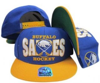 Buffalo Sabres Blue/Gold Tone Plastic Snapback Adjustable Snap Back Hat/Cap Clothing