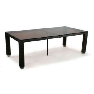 Patio Heaven Signature 42 x 84 in. Rectangle Patio Dining Table with Tempered Glass Top   Patio Tables