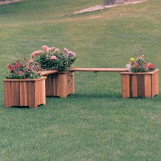 Wood Country Double 3 ft. Cedar Backless Planter Bench   Outdoor Benches