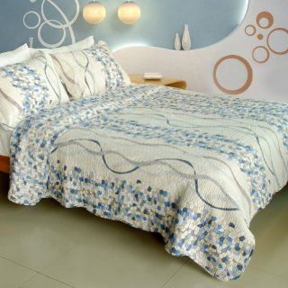 [Pocahontas] 100% Cotton 3PC Vermicelli Quilted Patchwork Quilt Set (Full/Queen Size)   Pocahontas Bed Set