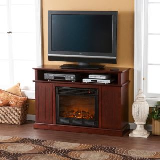 Kingsbury Cherry Electric Fireplace Media Console   TV Stands