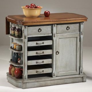 Lighthouse Weathered Blue Kitchen Island   Kitchen Islands and Carts