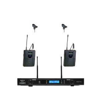 Awisco UHF 822l141 2 Channel Lapel (Lavalier) Wireless Microphone Musical Instruments