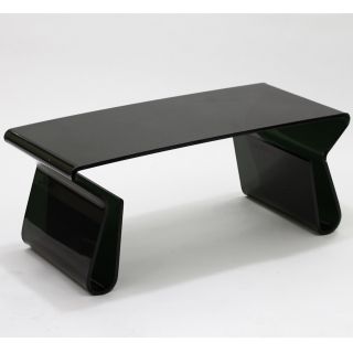 Modway Rectangle Black Acrylic Coffee Table with Magazine Holder   Coffee Tables