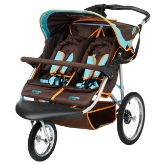 InSTEP Safari Double Jogging Stroller 2008 Blue/Chocolate   Double Strollers