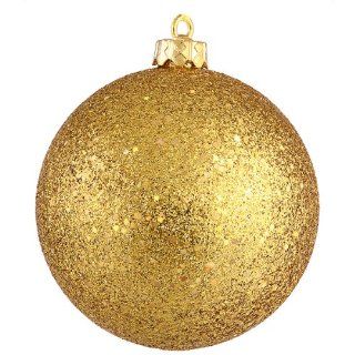Antique Gold Holographic Glitter Shatterproof Christmas Ball Ornament 4" (100mm)  