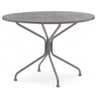 Woodard Windflower Mesh Outdoor Dining Table Round Umbrella Table   Commercial Patio Furniture