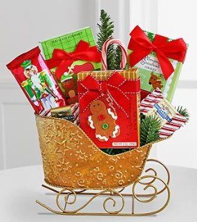 FTD Flowers Christmas Gift Basket Holiday Sleigh with Treats  Gourmet Baked Goods Gifts  Grocery & Gourmet Food