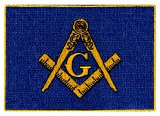 Masonic Flag Patch Embroidered Iron On Freemason Lodge Emblem Mason G Square Compass Logo Clothing