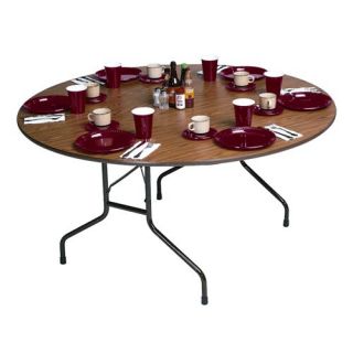 Correll Round Melamine Folding Table   Brown   Daycare Tables & Chairs