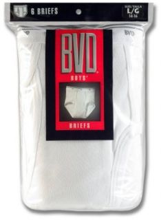 BVD Boys 8 20 6 Pack Cotton Brief White, Xlarge Underwear Clothing