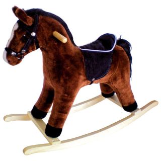 Dark Brown Rocking Horse with Black Mane and Tail   Rocking Toys