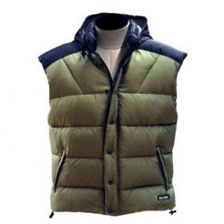 TAIGA Blackcomb 800 Deluxe   Men's Goose Down Vests with a Thin AquaNix Hide Away Hood, Olive Black, MADE IN CANADA, XXL (chest 49"; hips 49") at  Mens Clothing store Down Outerwear Vests