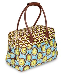 Amy Butler for Kalencom Supernatural Collection Dream Traveler Carry On Duffle Bag   Buttercups Turquoise   Luggage