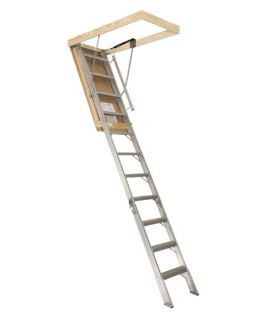 Century 10.4 ft. Gas Strut Aluminum Attic Stair   Ladders and Scaffolding