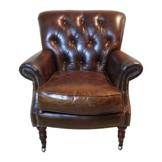 Bentley Tufted Leather Club Chair   Club Chairs