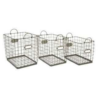 IMAX Newbridge Wire Storage Baskets   Set of 3   Decorative Boxes & Baskets