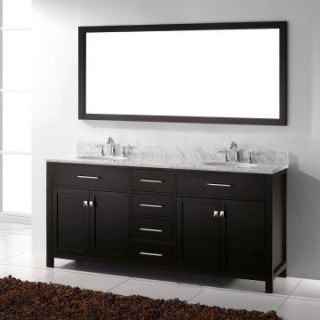 Virtu USA Caroline 72 in. Espresso Double Bathroom Vanity Set   Double Sink Bathroom Vanities