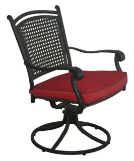 Savannah Aluminum And All Weather Wicker Swivel Rocker Chair   Set of 2   Outdoor Dining Chairs