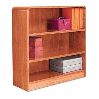Alera BCR33636MO Aleradius Corner Wood Veneer Bookcase   Medium Oak   Bookcases