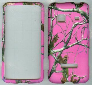 Samsung Galaxy Precedent M828C SCH M828C Prevail M820 STRAIGHT TALK Phone CASE COVER SNAP ON HARD RUBBERIZED SNAP ON FACEPLATE PROTECTOR NEW CAMO HUNTER PINK REAL TREE Cell Phones & Accessories
