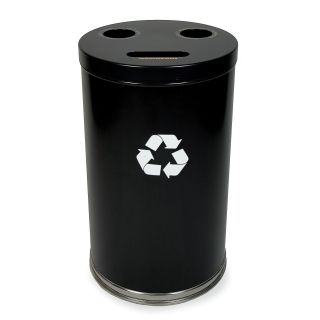 Witt Industries Combination 33 Gallon Black Recycling Bin   Recycling Bins