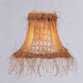 Livex S109 Gold Panel Silk Bell Clip Chandelier Shade with Corn Silk Fringe   Lamp Shades