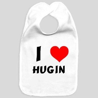 Baby bib with I Love Hugin (first name/surname/nickname)  Baby