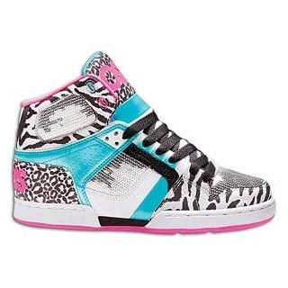 Osiris NYC 83 SLM 21921978 White/ Turquoise/ Pink Zebra Shoes Women's Girls Footwear Shoes