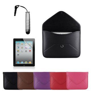 Skque® Black Envelope Style Leather Sleeve Case + Touch Screen Stylus Pen with 3.5mm Dustplug + Clear Crystal Screen Protector for Apple iPad 2 / iPad 3 / iPad 4 with Retina Display Computers & Accessories