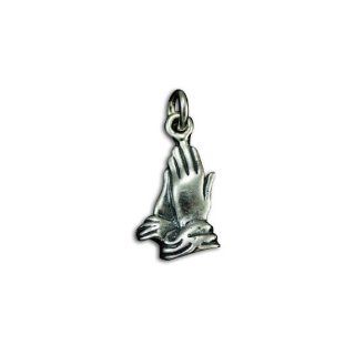 Sterling Silver Praying Hands Religious Charm Pendant Jewelry