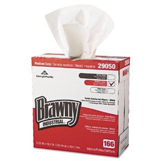 Brawny Industrial GEP2905003 Scrim Reinforced Wipers 9 1/4" x 16 11/16" 166/Box 5 Boxes, White Paper Towels