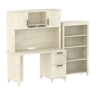 kathy ireland Office by Bush Furniture Small Office Bundle with Bookcase FF Collection   Driftwood Dreams   Desks