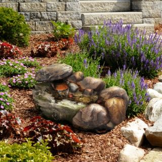 Pure Garden Cascading Stone Outdoor Fountain   Fountains