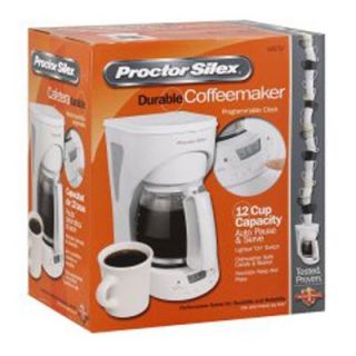 Proctor Silex 43571Y 12 Cup Coffee Maker with Clock   Coffee Makers
