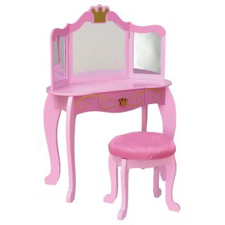 KidKraft Pink Princess Bedroom Vanity Set   Kids Bedroom Vanities