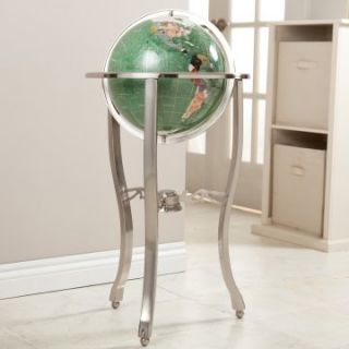 Green 13 Inch Gemstone Floor Globe with Stand   Limited Edition Color   Globes